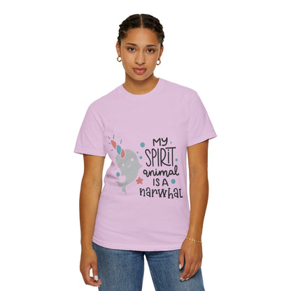 My Spirit Animal Is a Narwhal Unicorn Of The Sea Tusk Tee Inuit Culture Migration Unisex Heavy Cotton T-Shirt