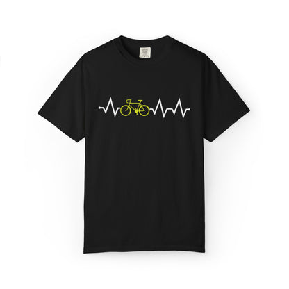 Funny Cycle Heart Beat Cycle Enthusiasm Pedal power Sarcastic Two Wheeled Adventures Unisex Heavy Cotton T-Shirt