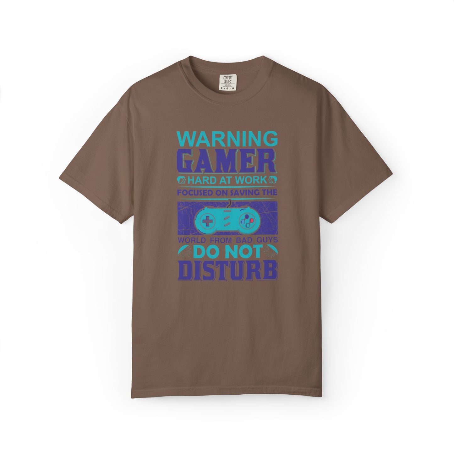 Funny Warning Gamer Do Not Disturb Digital Protector Virtual Heroism Sarcastic Battle Against Evil Unisex Heavy Cotton T-Shirt