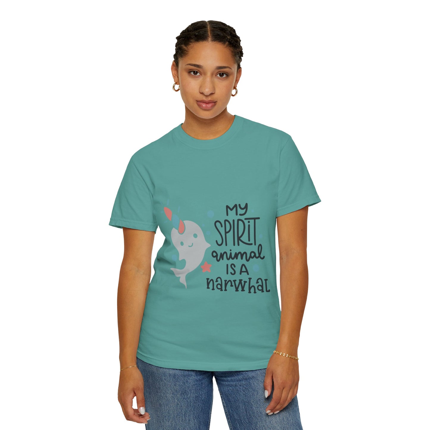 My Spirit Animal Is a Narwhal Unicorn Of The Sea Tusk Tee Inuit Culture Migration Unisex Heavy Cotton T-Shirt