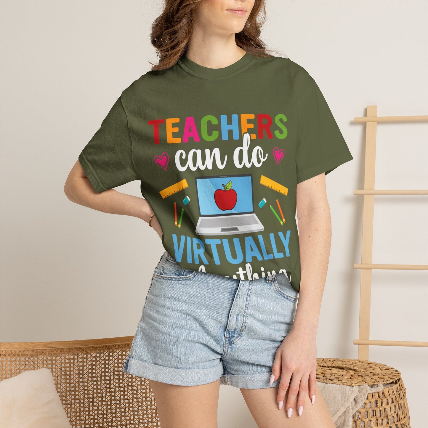Inspirational Teacher Can Do Virtually Anything Enlightenment Bridge Builder Lifelong Mission Unisex Heavy Cotton T-Shirt