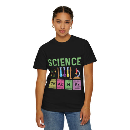 Inspirational Science Microscope Periodic Table Science Lab Chemicals Unisex Heavy Cotton T-Shirt