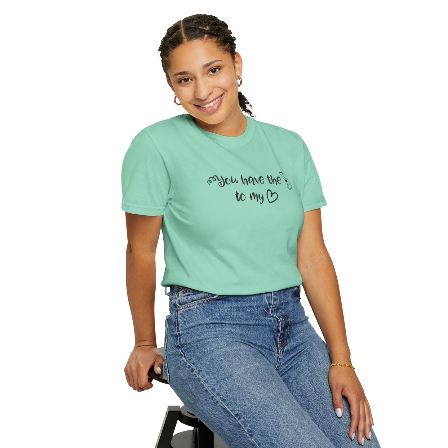 You Have The Key To My Heart Emotional Bond Affection Lovers Tee Romantic Relationship Forever Support Way Heavy Cotton T-Shirt