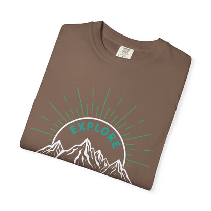 Funny Explore Mountain Adventure Tee Sarcastic Alpine Discover Camping Forest Unisex Heavy Cotton T-Shirt