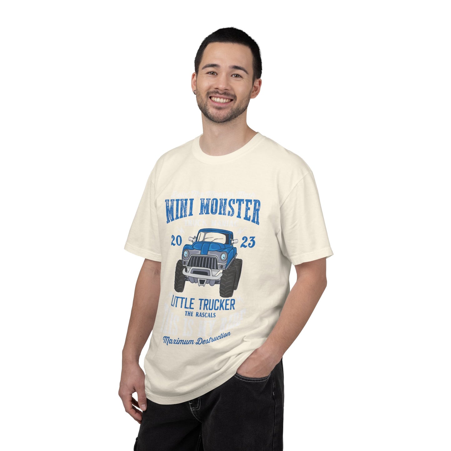Funny Mini Monster Truck Manic Speed Truck Power Sarcastic Extreme Adventure Four-Wheel Drive Unisex Heavy Cotton T-Shirt