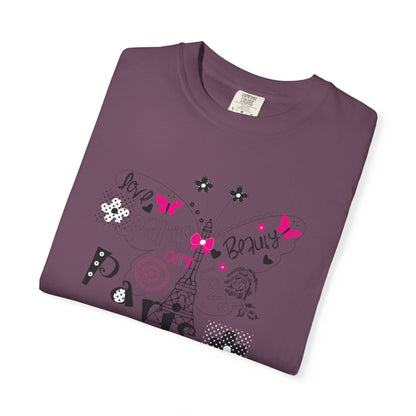 Paris Love Honeymoon Spots Candlelit Dinners Couples’ Tee Retreats Paris Fashion Unisex Heavy Cotton T-Shirt