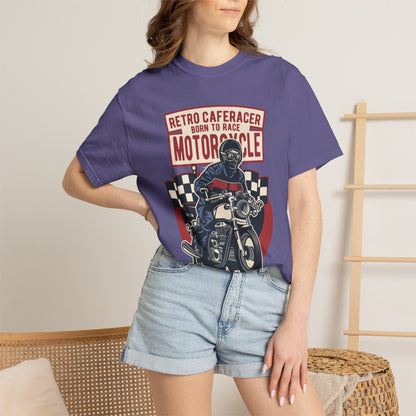 Retro Caferacer Vintage King Of The Road Classic Tee Bike Speed Racing Enthusiast Unisex Heavy Cotton T-Shirt