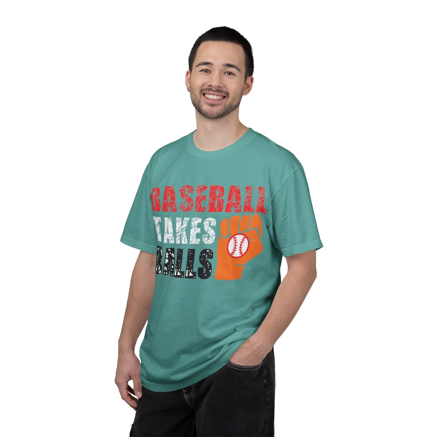 Baseball Takes Ball Defensive Prowess Tee Fielding Excellence Outfield Expertise Unisex Heavy Cotton T-Shirt