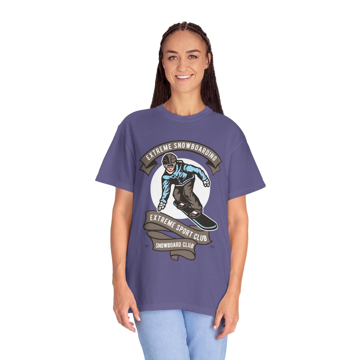 Extreme Snowboarding Sports Club Holly Jolly Winter Tee Wonderland Unisex Heavy Cotton T-Shirt