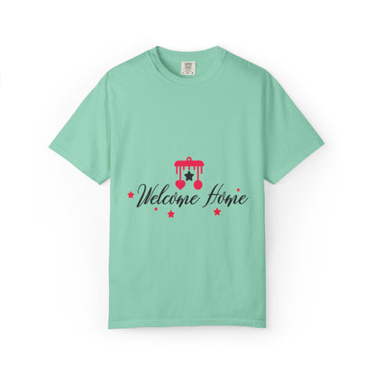 Welcome Home Peaceful Paradise Tee Cherished Space Heartfelt Haven Unisex Heavy Cotton T-Shirt