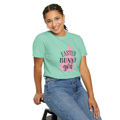 Easter Bunny Girl Holy Week Celebration Spring Festival Tee Christian Holiday Excitement Eggs Good Friday  Unisex Heavy Cotton T-Shirt
