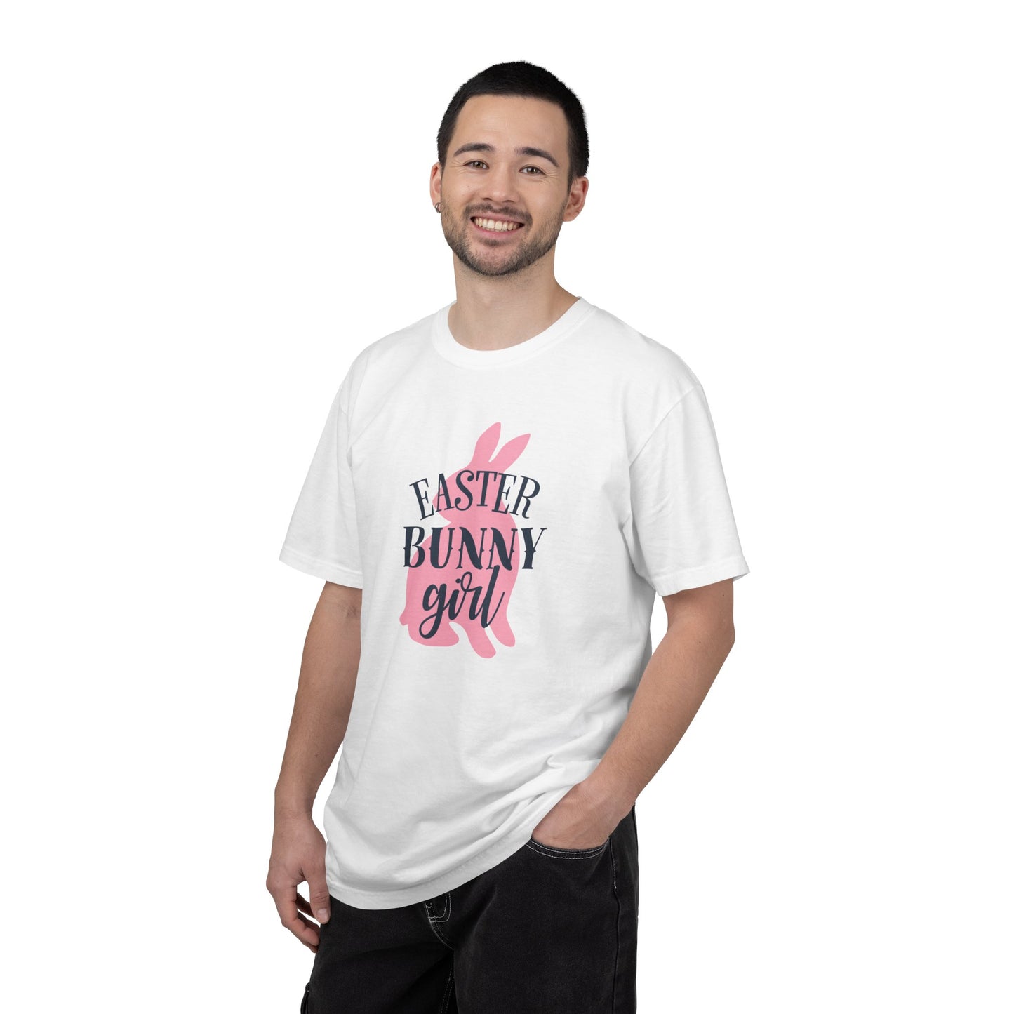 Easter Bunny Girl Holy Week Celebration Spring Festival Tee Christian Holiday Excitement Eggs Good Friday  Unisex Heavy Cotton T-Shirt