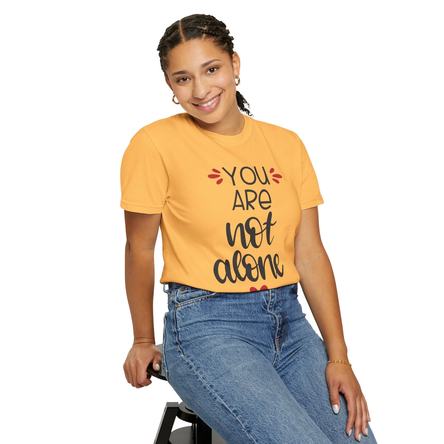 You Are Not Alone Emotional Bond Affection Lovers Tee Romantic Relationship Forever Support Unisex Heavy Cotton T-Shirt