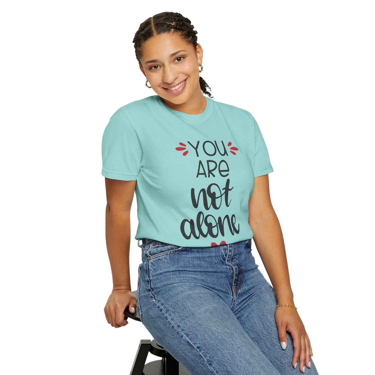 You Are Not Alone Emotional Bond Affection Lovers Tee Romantic Relationship Forever Support Unisex Heavy Cotton T-Shirt