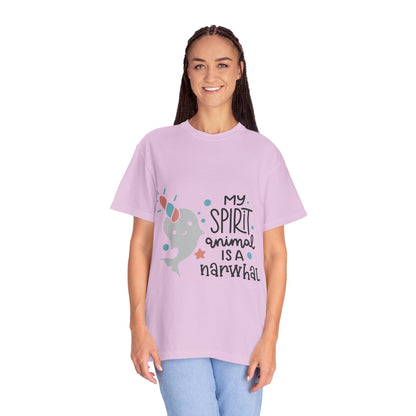 My Spirit Animal Is a Narwhal Unicorn Of The Sea Tusk Tee Inuit Culture Migration Unisex Heavy Cotton T-Shirt