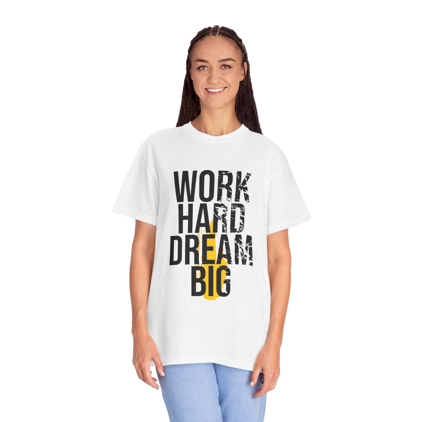 Work Hard Dream Big Creativity Imagination Tee Determination Reach For The Stars Unisex Heavy Cotton T-Shirt