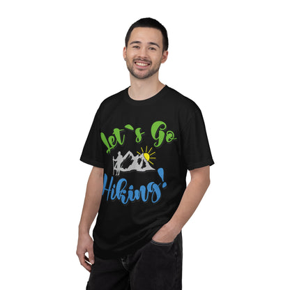 Let’s Go Hiking! Trendy Tee Adventure Mountain Hut Fun Activities Unisex Heavy Cotton T-Shirt