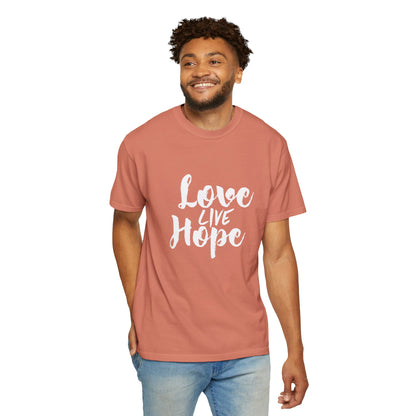 Love live hope Modern Tee Achievement Self-Improvement Unisex Heavy Cotton T-Shirt