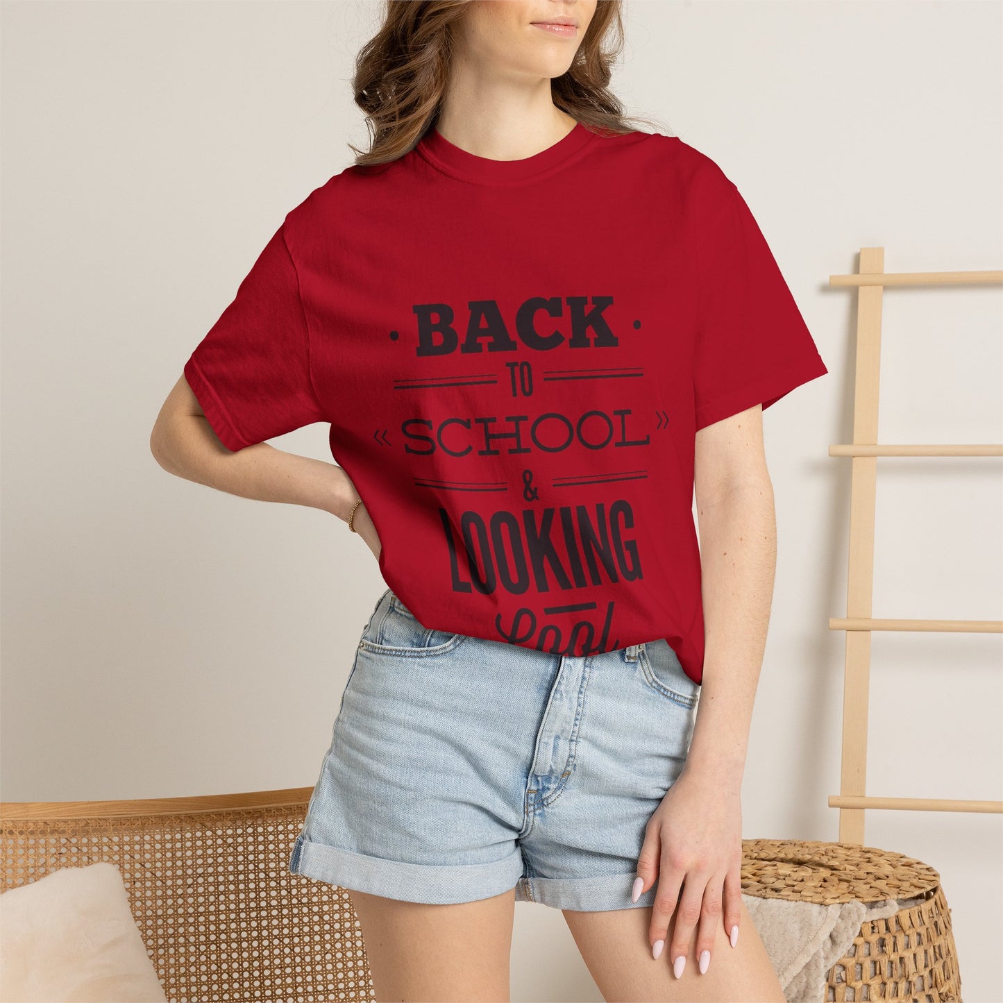 Funny Back To School Looking Cool New Beginning Educational Journey New Classroom Backpack Notebooks Unisex Heavy Cotton T-Shirt