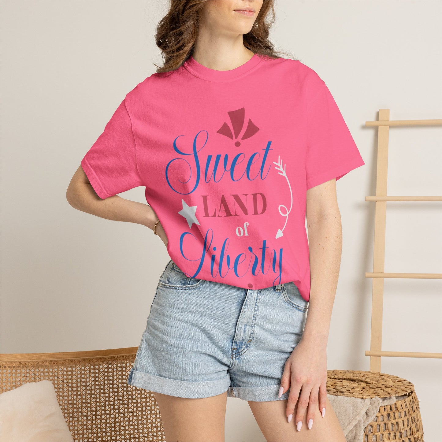 Sweet Land Of Liberty Equality American Values Country Love USA Flag Patriotic Tee Loyalty Fairness Unity Unisex Heavy Cotton T-Shirt