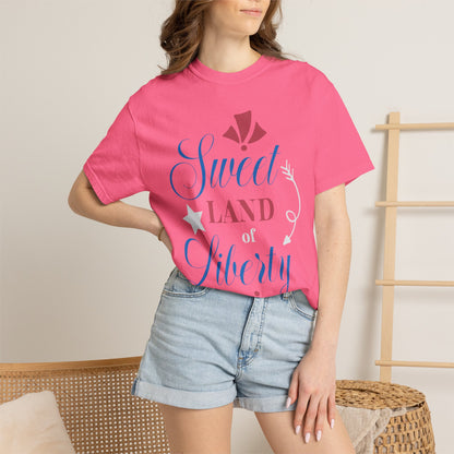 Sweet Land Of Liberty Equality American Values Country Love USA Flag Patriotic Tee Loyalty Fairness Unity Unisex Heavy Cotton T-Shirt