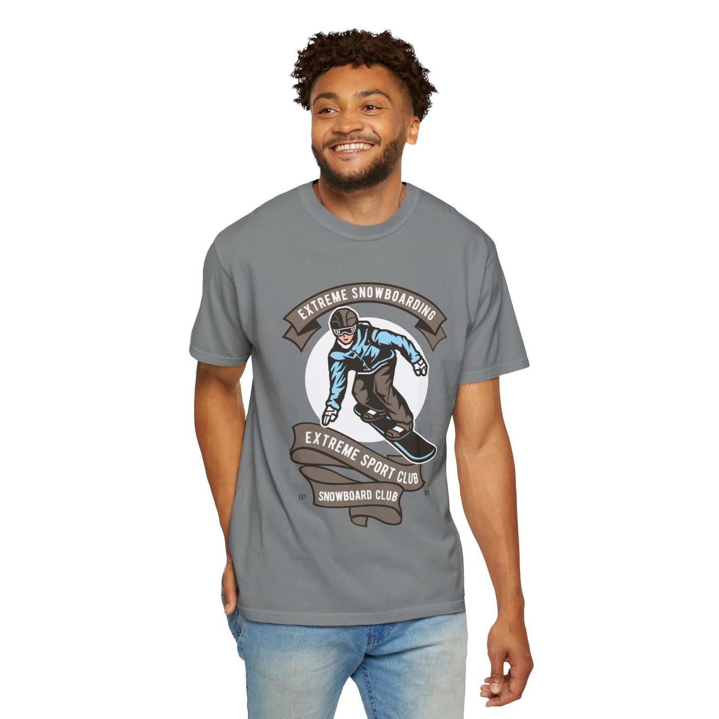 Extreme Snowboarding Sports Club Holly Jolly Winter Tee Wonderland Unisex Heavy Cotton T-Shirt