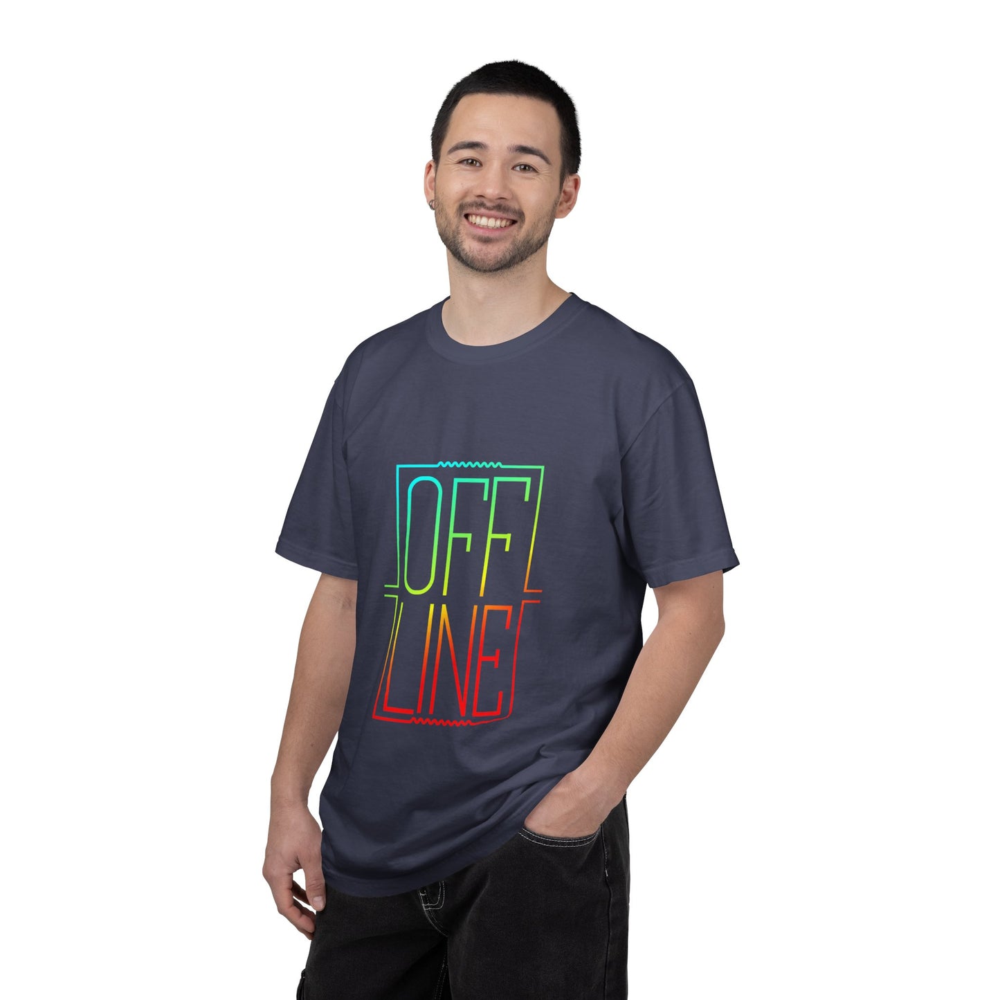 Offline Tech-Free Funny Tee Unplugged Disconnect Relaxation Peaceful Living No Screen Digital Break Unisex Heavy Cotton T-Shirt