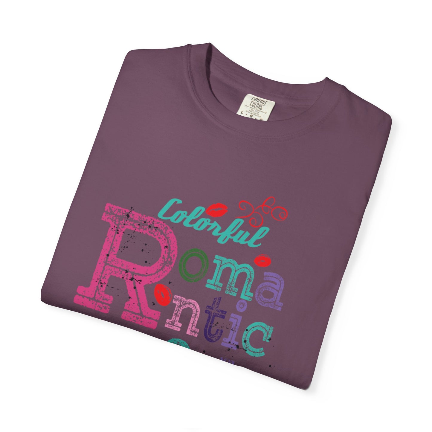 Colorful Romantic & Sweet Lips Affection Lovers Tee Romantic Relationship Forever Strawberry-Tinted Kisses Satin Softness Unisex Heavy Cotton T-Shirt