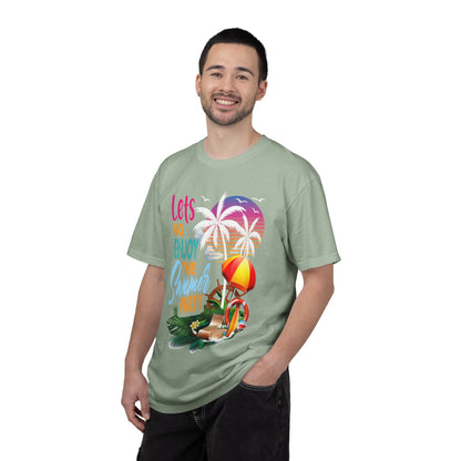 Exciting Lets Go Enjoy The Summer Party Summer Adventure Camp Beach Days Ice Cream Road Trips Unisex Heavy Cotton T-Shirt