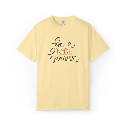 Be A Nice Human Positivity Optimism Happiness Tee Mindset Gratitude Empathy Unisex Heavy Cotton T-Shirt