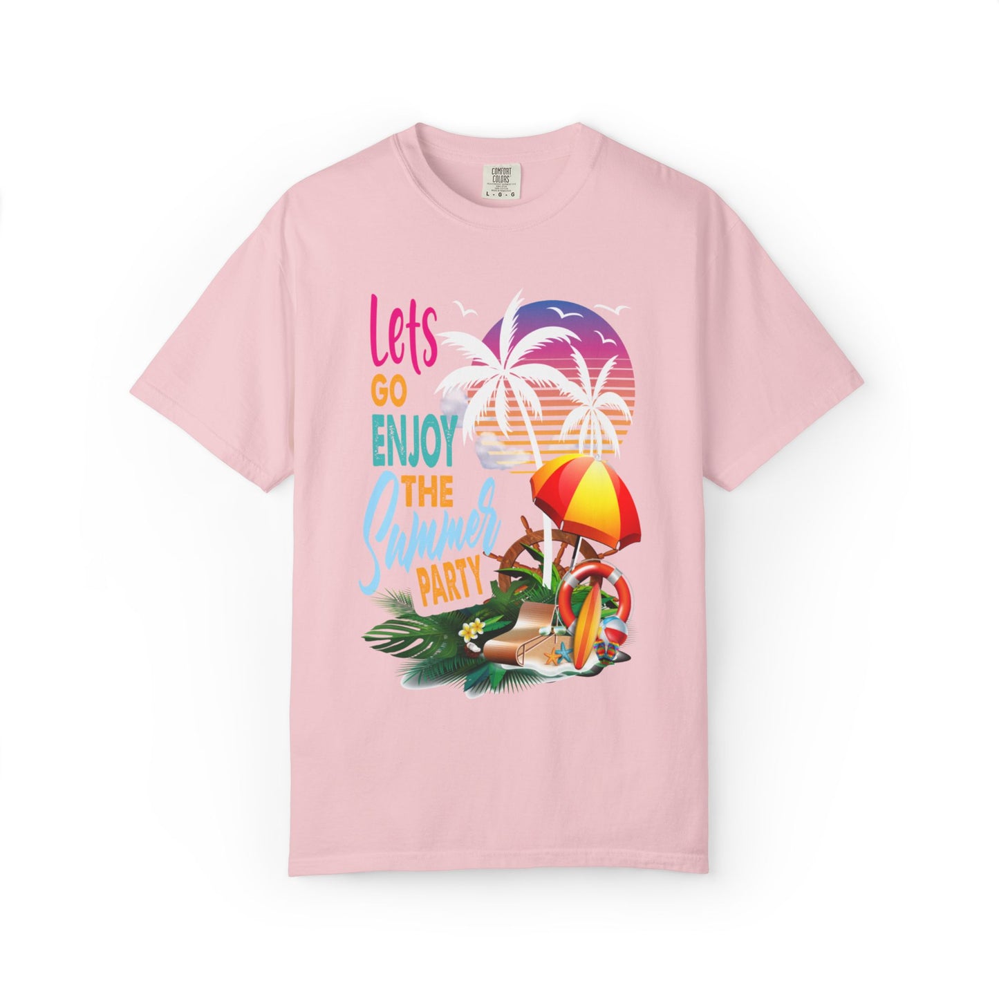 Exciting Lets Go Enjoy The Summer Party Summer Adventure Camp Beach Days Ice Cream Road Trips Unisex Heavy Cotton T-Shirt