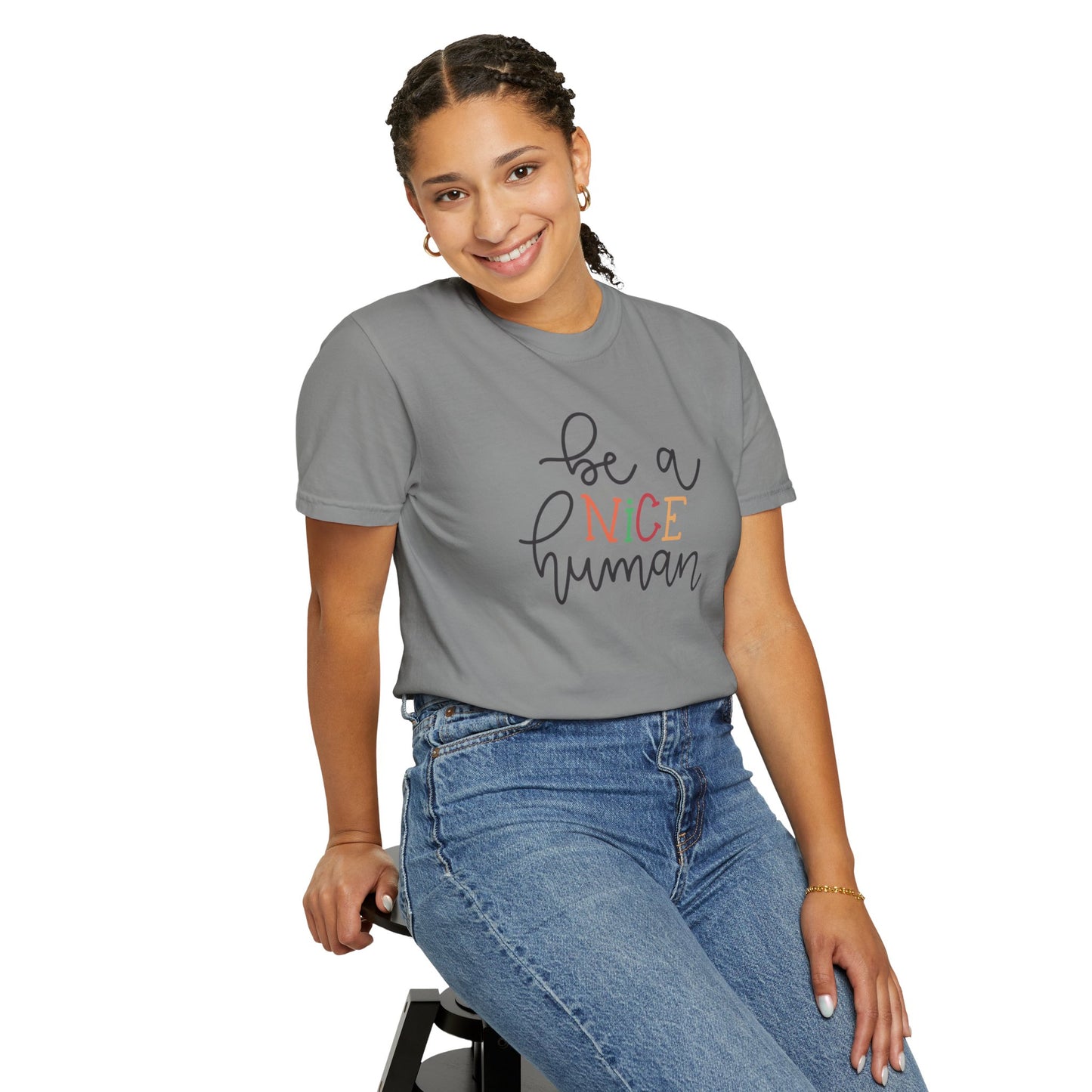 Be A Nice Human Positivity Optimism Happiness Tee Mindset Gratitude Empathy Unisex Heavy Cotton T-Shirt
