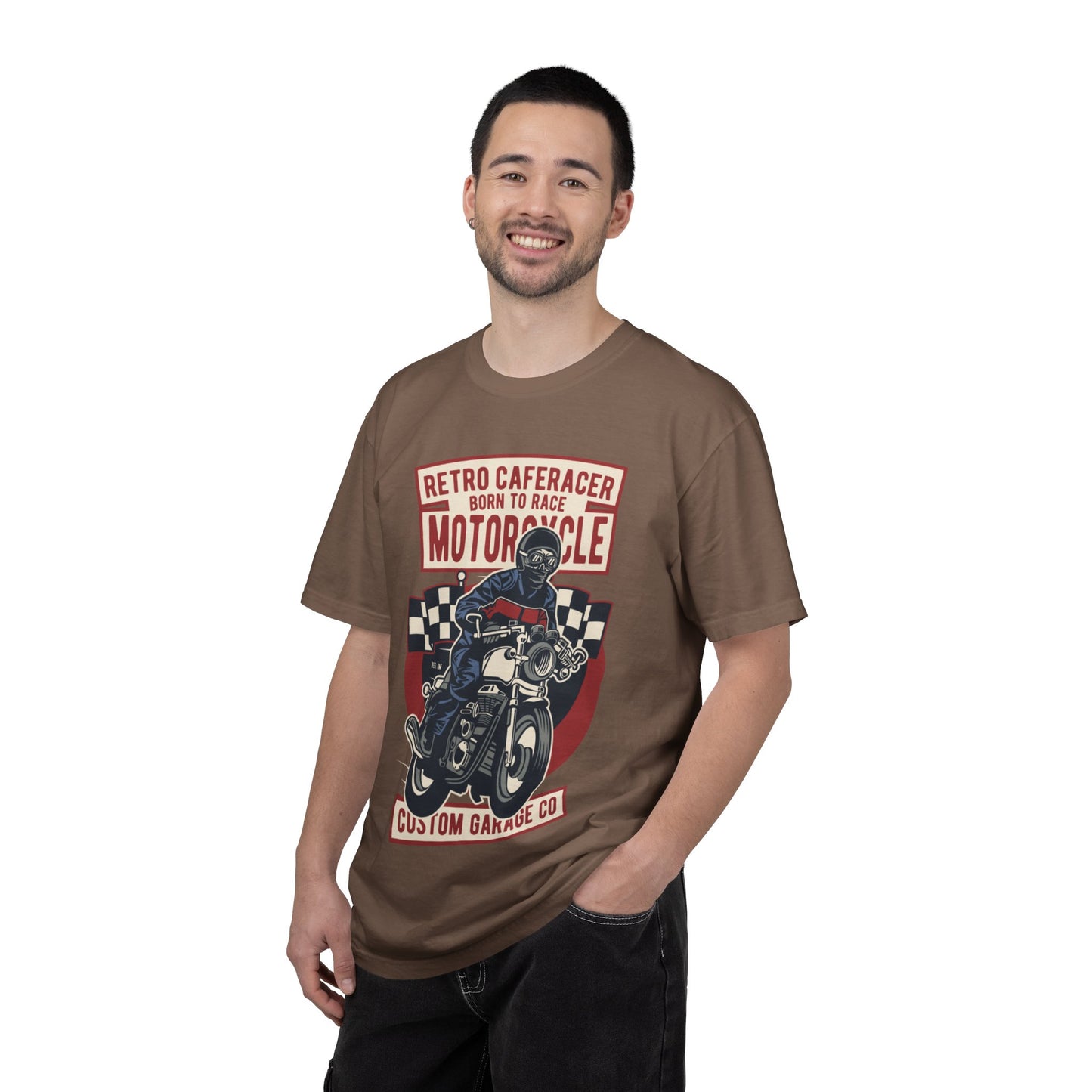 Retro Caferacer Vintage King Of The Road Classic Tee Bike Speed Racing Enthusiast Unisex Heavy Cotton T-Shirt