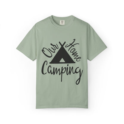 Our Home Camping Freedom Fighter Adventure Lovers Tee Nature Exploration Bonfire Travel Van Unisex Heavy Cotton T-Shirt