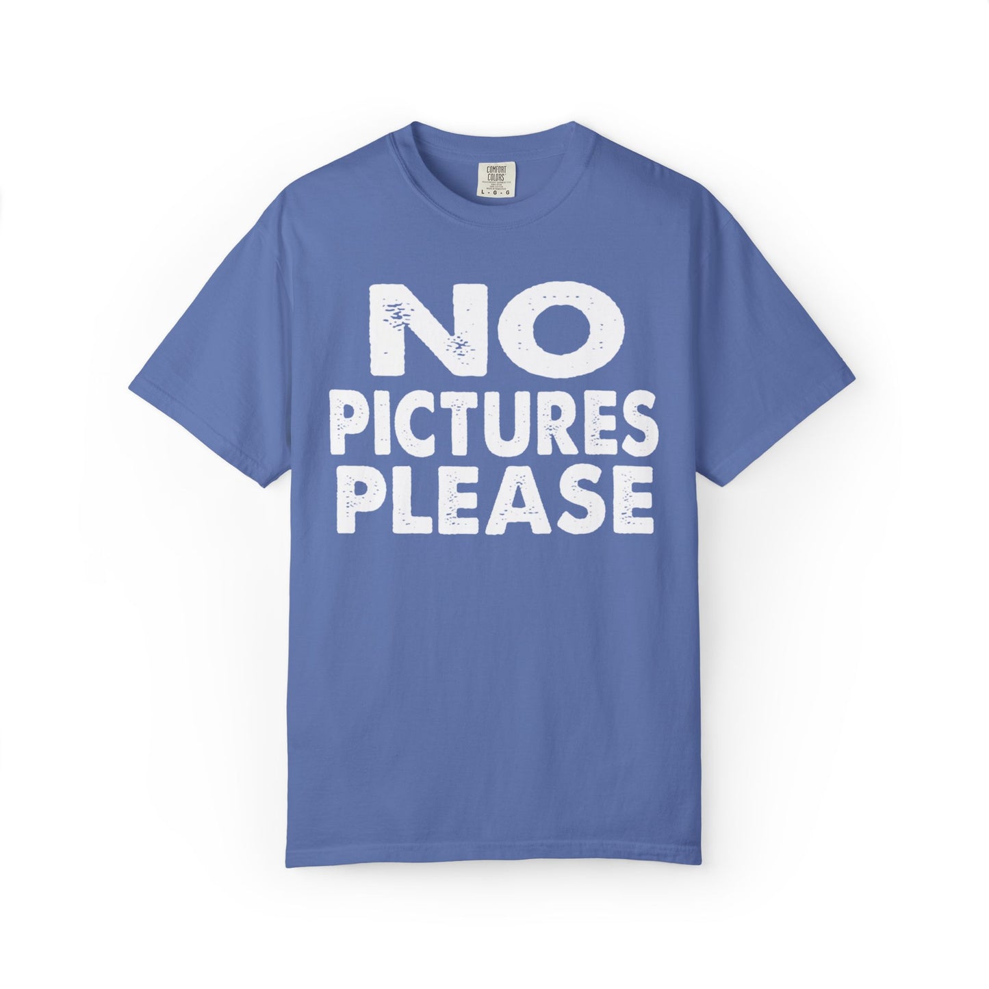 No Picture Please Photogenic Tee No Flash Camera-Shy Personal Space Unisex Heavy Cotton T-Shirt