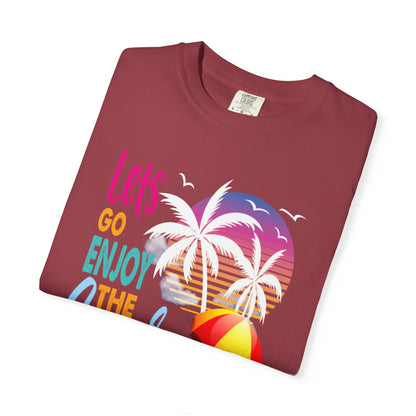 Exciting Lets Go Enjoy The Summer Party Summer Adventure Camp Beach Days Ice Cream Road Trips Unisex Heavy Cotton T-Shirt