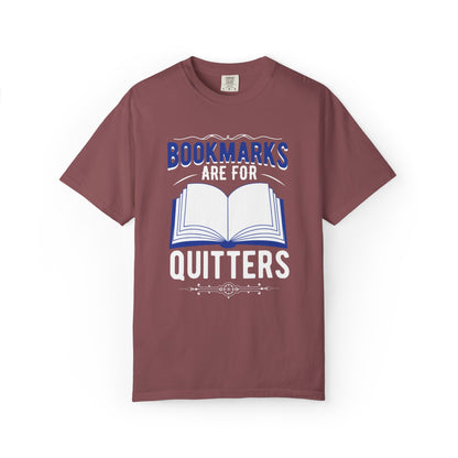 Bookmarks Are For Quitters Literary Glamour Trendy Tee Topics Story Reads Sparkling Stories Reminders Unisex Heavy Cotton T-Shirt