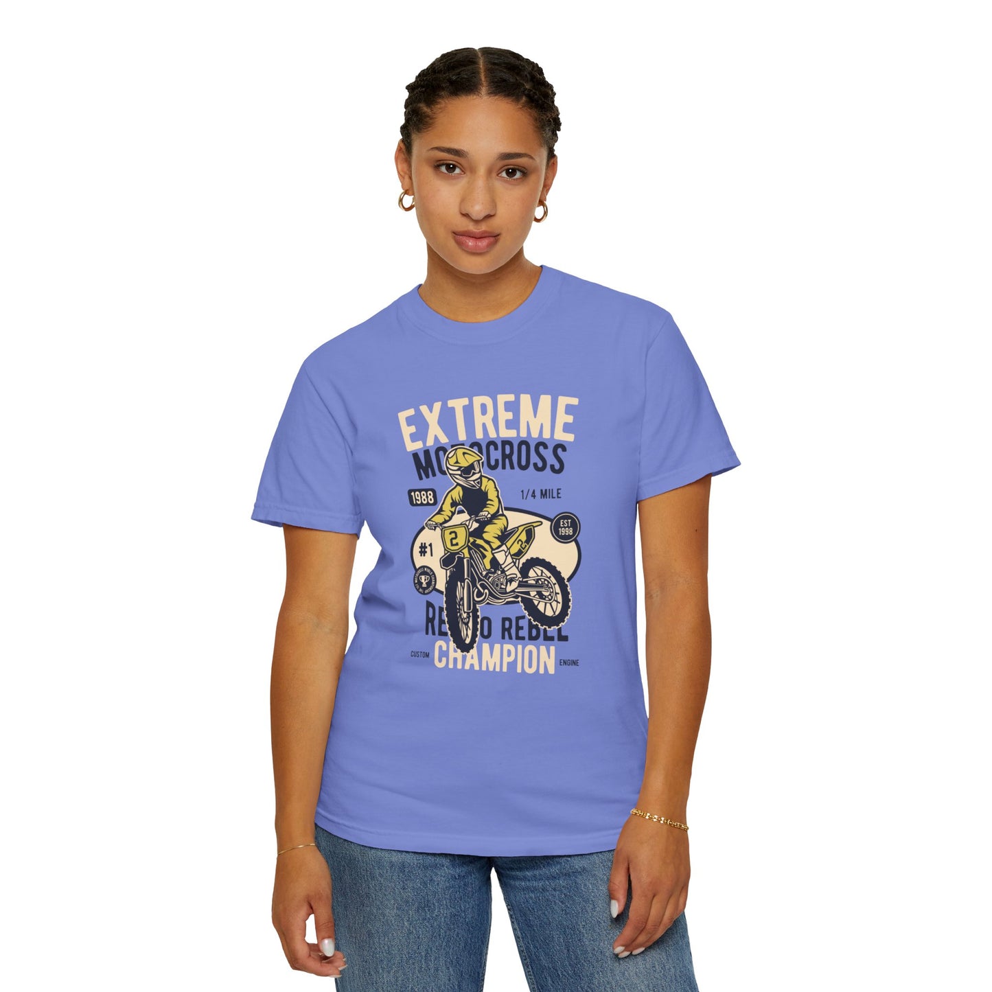 Extreme Champion Epic Trail Exploration Tee Thrill-Seeking Stunt Mastery Downhill Rush Unisex Heavy Cotton T-Shirt