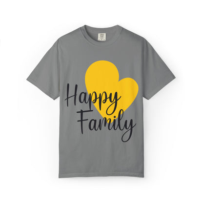 Happy Family Peaceful Paradise Tee Cherished Space Heartfelt Haven Unisex Heavy Cotton T-Shirt