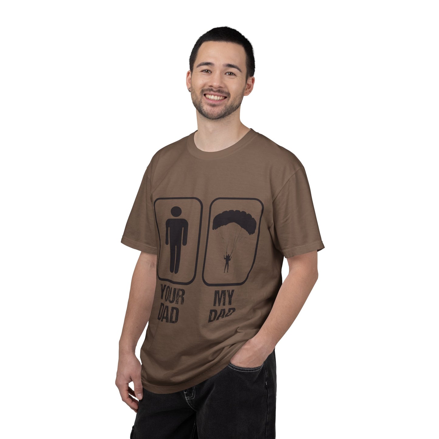 Proud Son Your Dad My Dad Thrill-Seeker Father Parenting Journey Ideal Skydiving Unisex Heavy Cotton T-Shirt