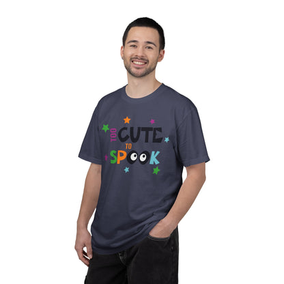 Too Cute To Spook Ghosts Halloween Funny Stylish Tee Spider webs Pumpkins Unisex Heavy Cotton T-Shirt