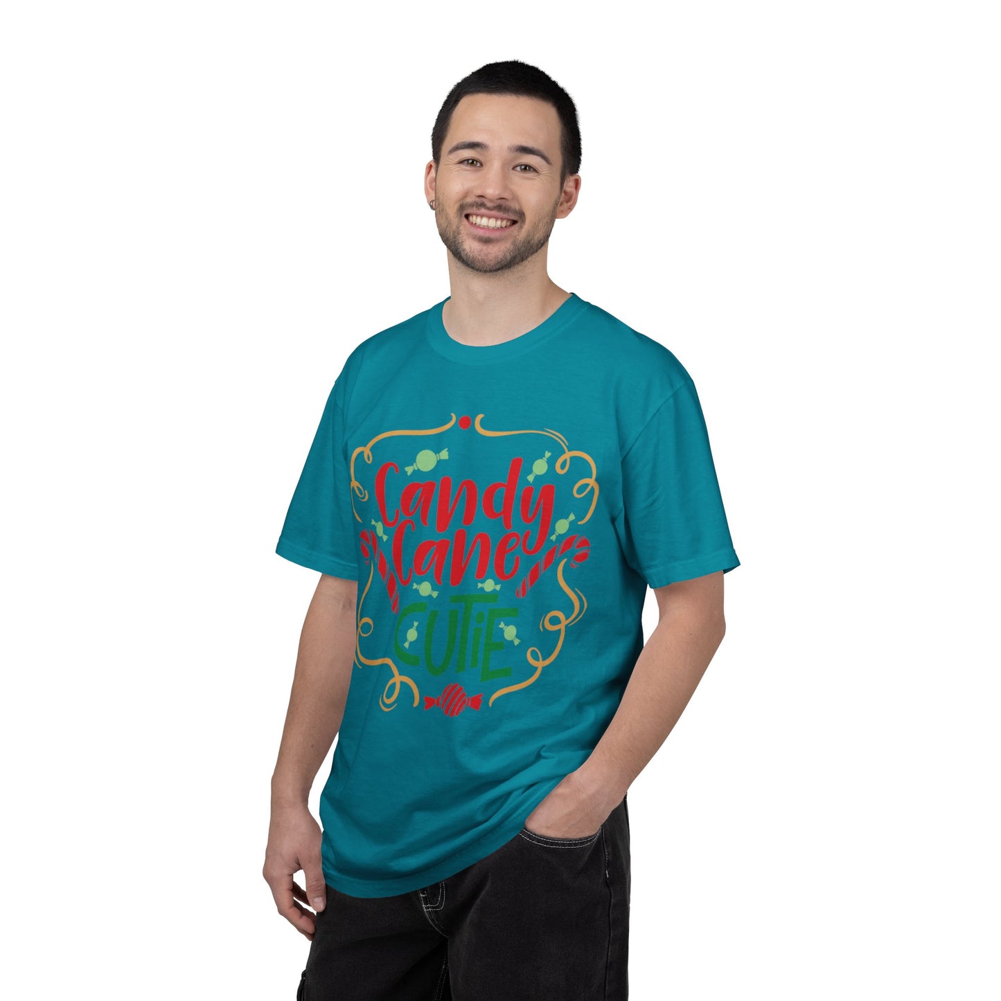 Candy Cane Cutie Enjoying Tee Tiny Helpers Jingle Bell Bling Festival Season Merry Christmas Unisex Heavy Cotton T-Shirt