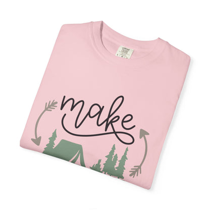 Make Adventures Happen Trendy Tee Enjoyment Mountain Hut Belays Ropes Fun Activities Unisex Heavy Cotton T-Shirt
