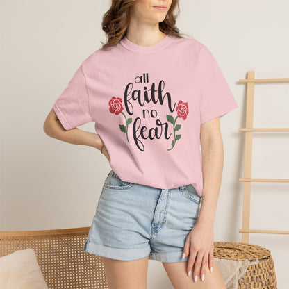 All Faith No Fear Stop Wishing Start Doing Action Goal Setting Modern Tee Achievement Self-Improvement Unisex Heavy Cotton T-Shirt