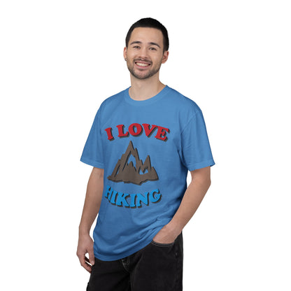 I Love Hiking Trendy Tee Adventure Mountain Hut Belays Ropes Fun Activities Unisex Heavy Cotton T-Shirt