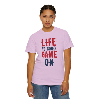 Life Is Good Game On Baseball Player Grand Slam Performers Tee Infield Magicians Batting Champions Unisex Heavy Cotton T-Shirt