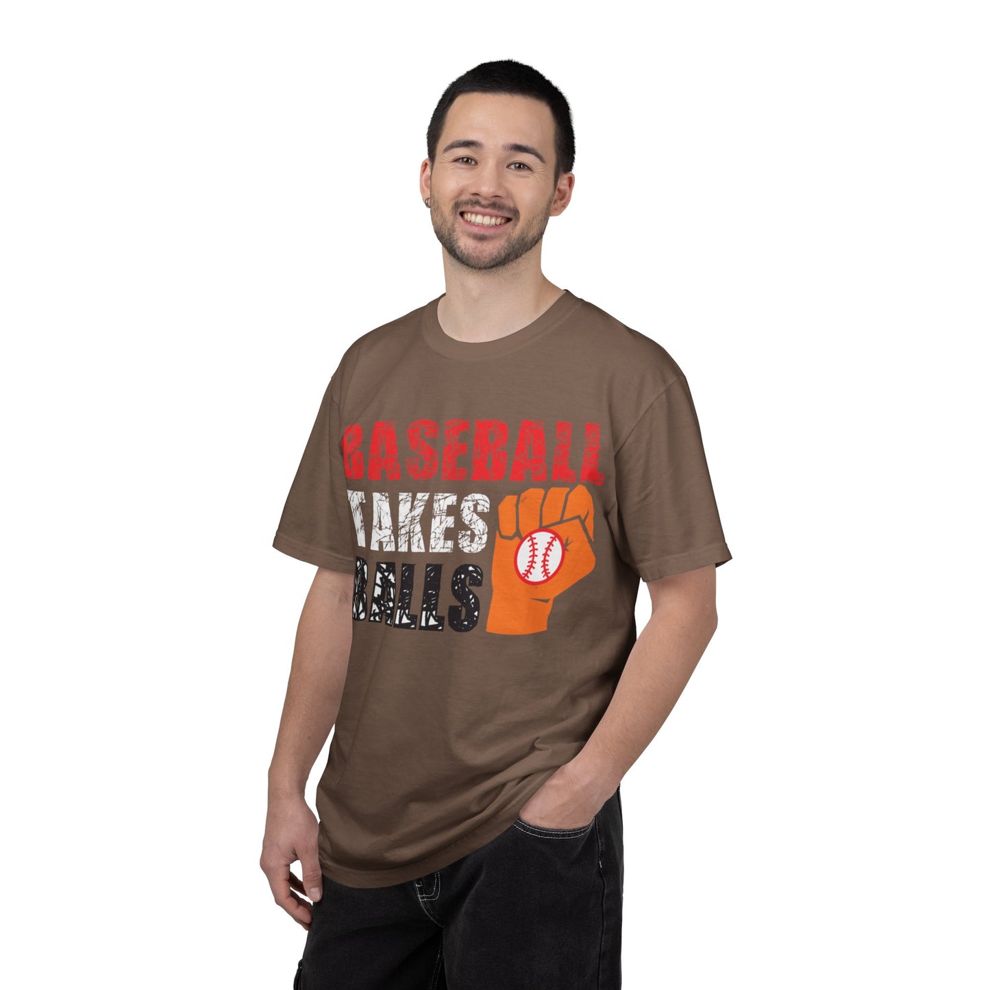 Baseball Takes Ball Defensive Prowess Tee Fielding Excellence Outfield Expertise Unisex Heavy Cotton T-Shirt