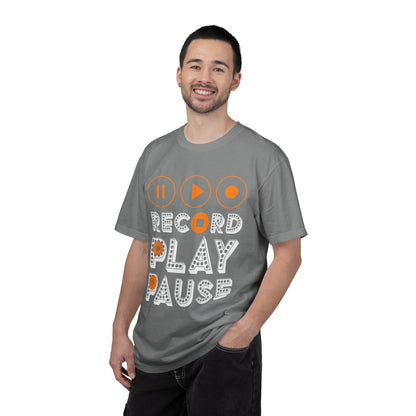 Thrilling Record Play Pause Playback Actions Sound Management Audio Functions Unisex Heavy Cotton T-Shirt