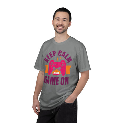 Inspirational Keep Calm And Game On Pro Gamer Skills Gaming Mindset Gaming Community Gaming Console Unisex Heavy Cotton T-Shirt
