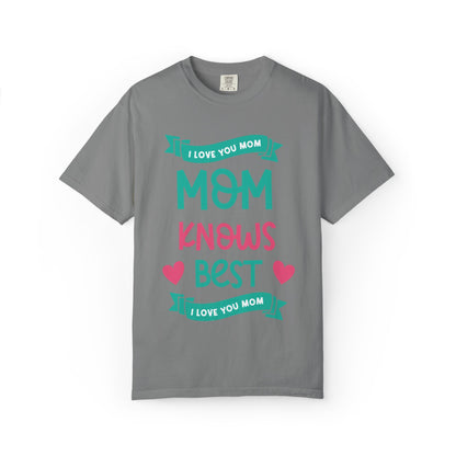 Mom Knows Best Strong Motherhood Heartfelt Guidance Tee Nurturing Knowledge Unisex Heavy Cotton T-Shirt